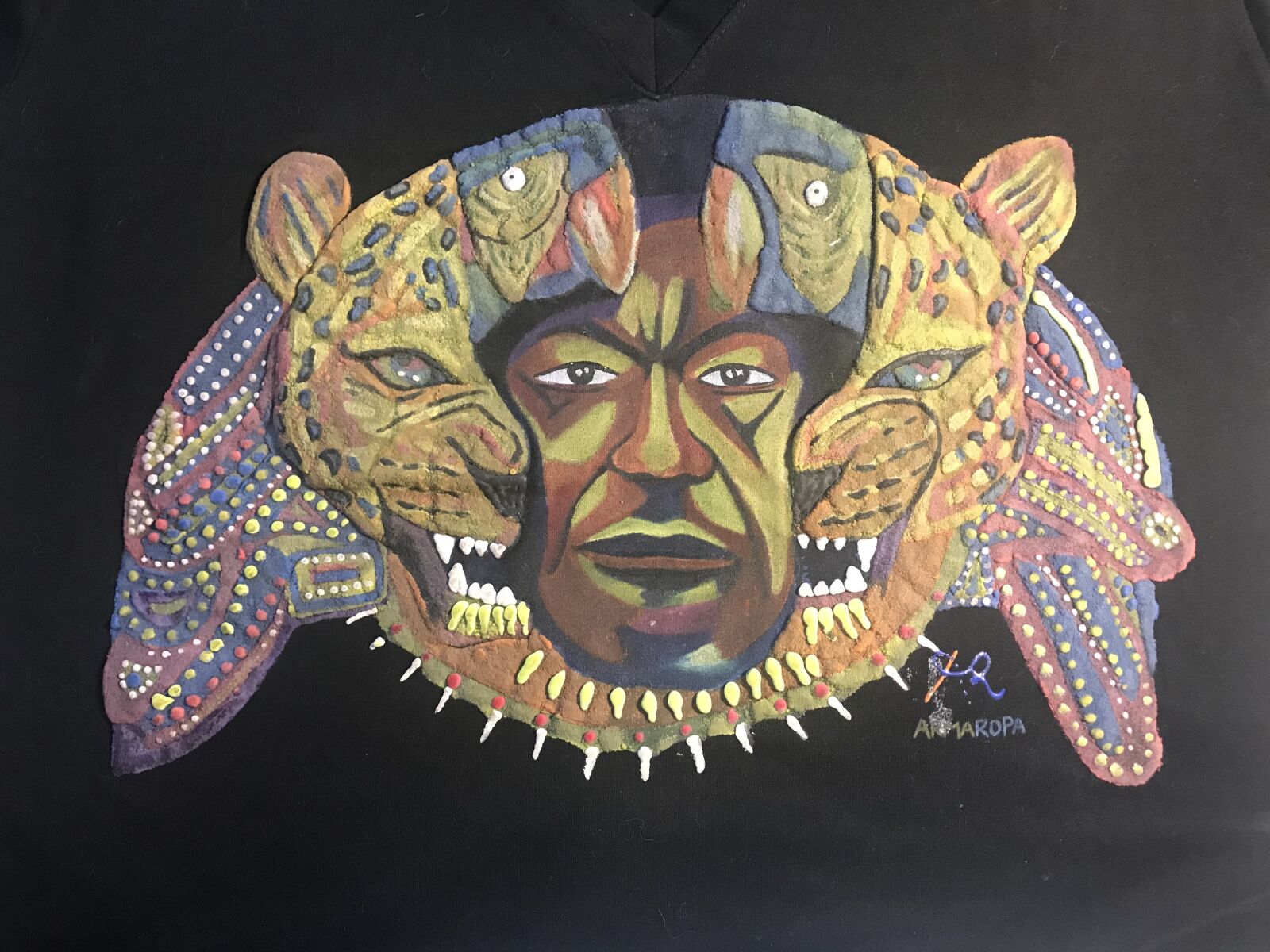iPhone 7 back camera 3.99mm f/1.8 sample photo. Shaman, jaguar man, cosmic photography