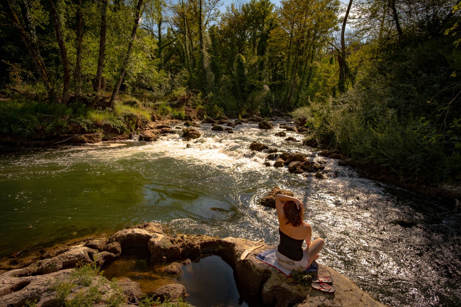 Fujifilm X-H1 sample photo. Woman, river, nature photography