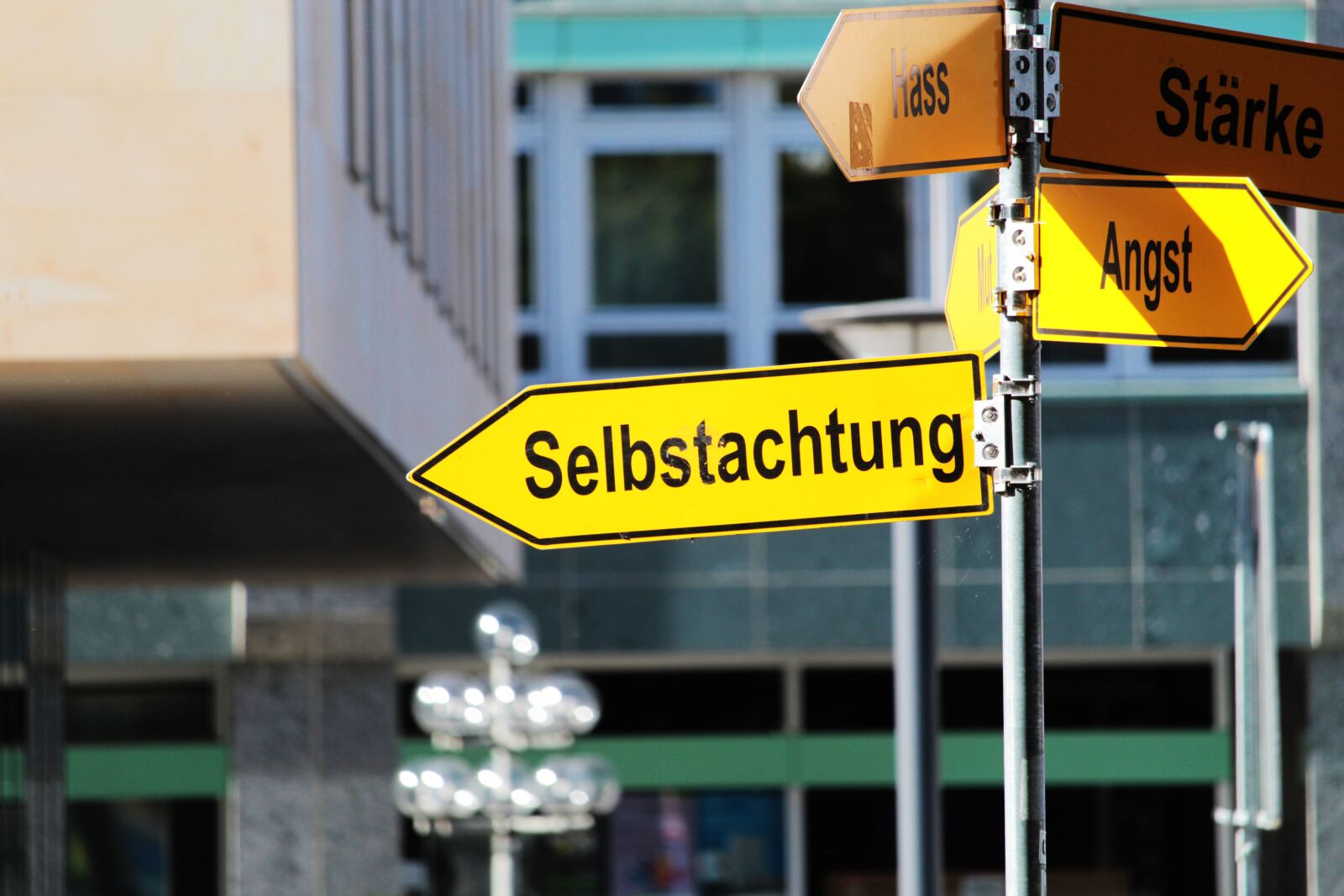 Canon EF-S 55-250mm F4-5.6 IS STM sample photo. Bayreuth, street sign, self-esteem photography