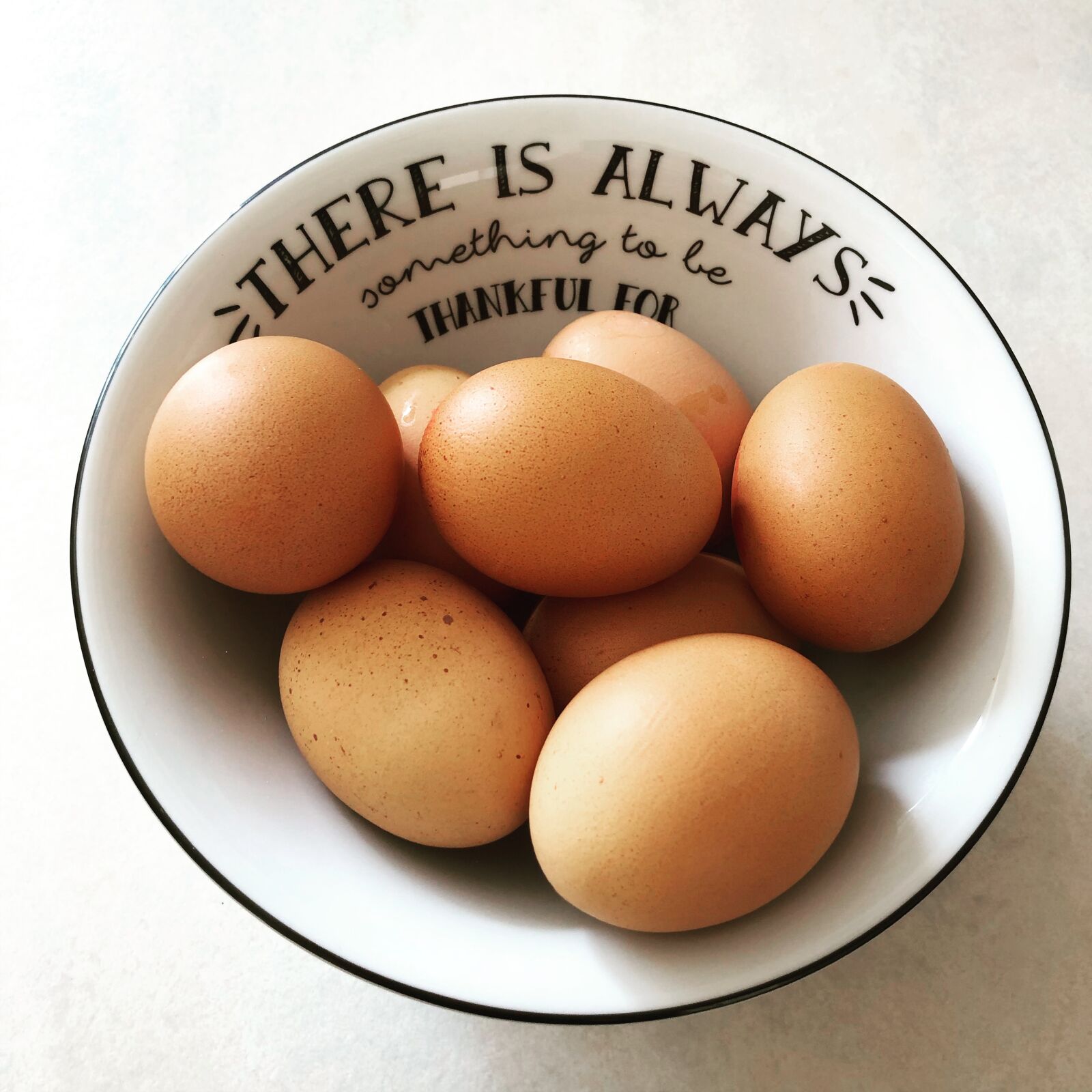 iPhone 8 back camera 3.99mm f/1.8 sample photo. Eggs, gratitude, bowl photography