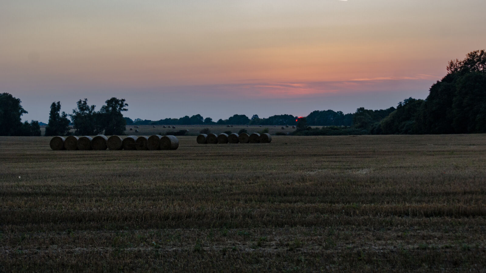 Sony DT 18-70mm F3.5-5.6 sample photo. Hay, bales, landscape, sunset photography