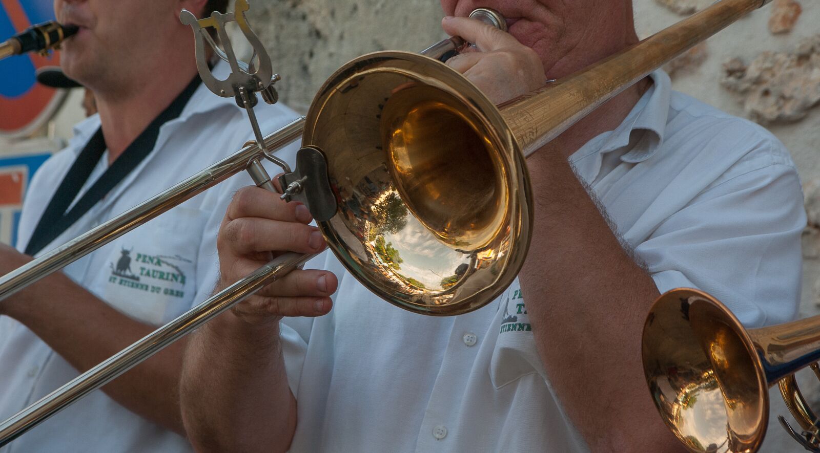 Pentax K10D sample photo. Musician, trombone, street musician photography