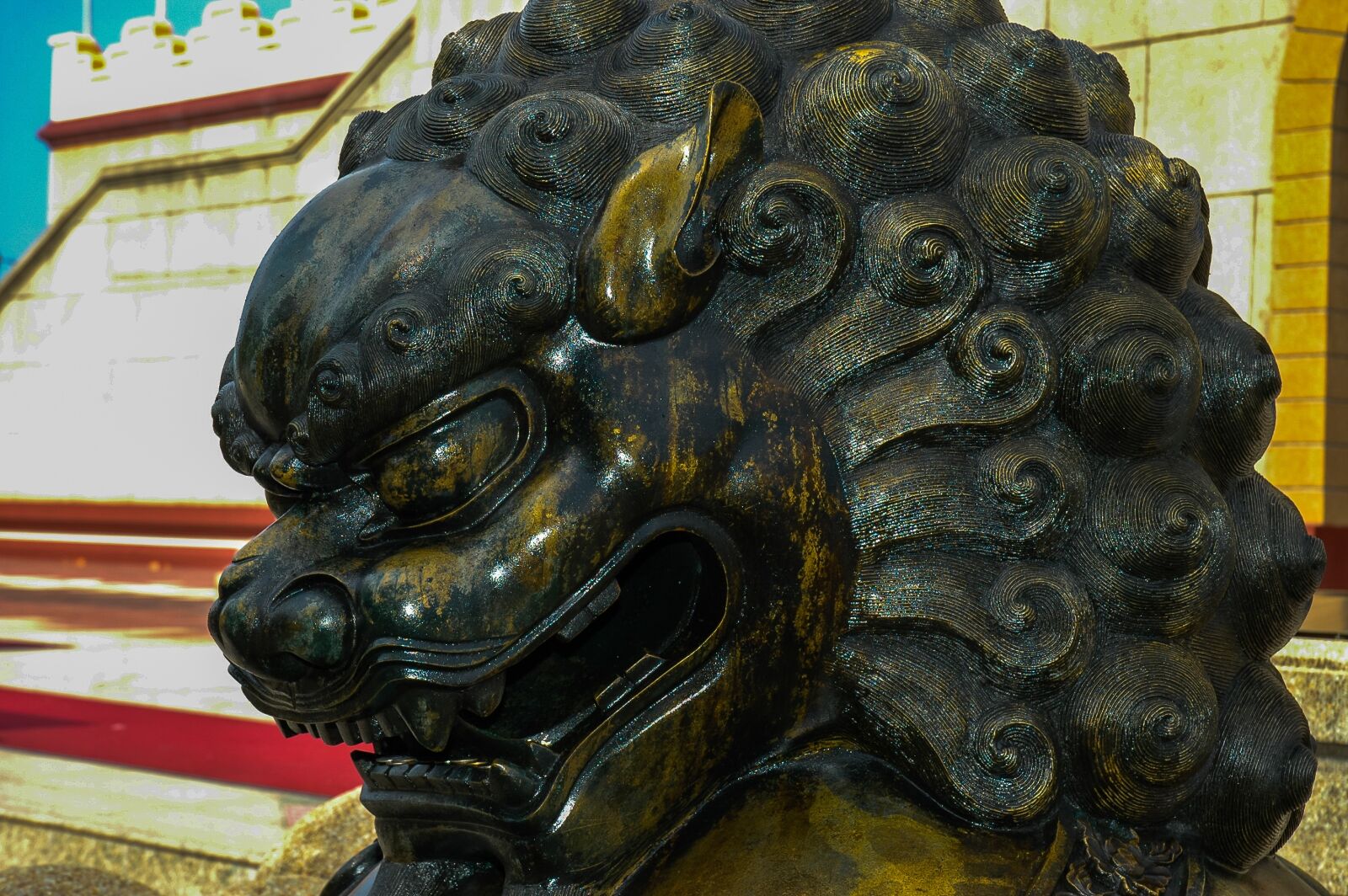 Nikon D70 sample photo. Broncefigur, lion, sculpture photography