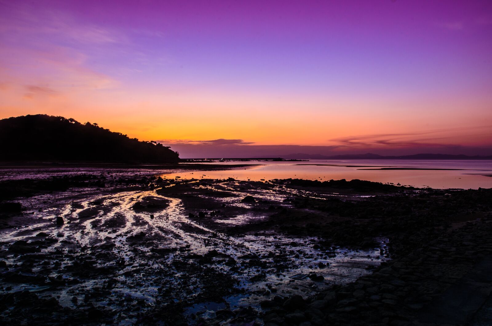 Nikon D7000 sample photo. Sunset, the sea, violet photography