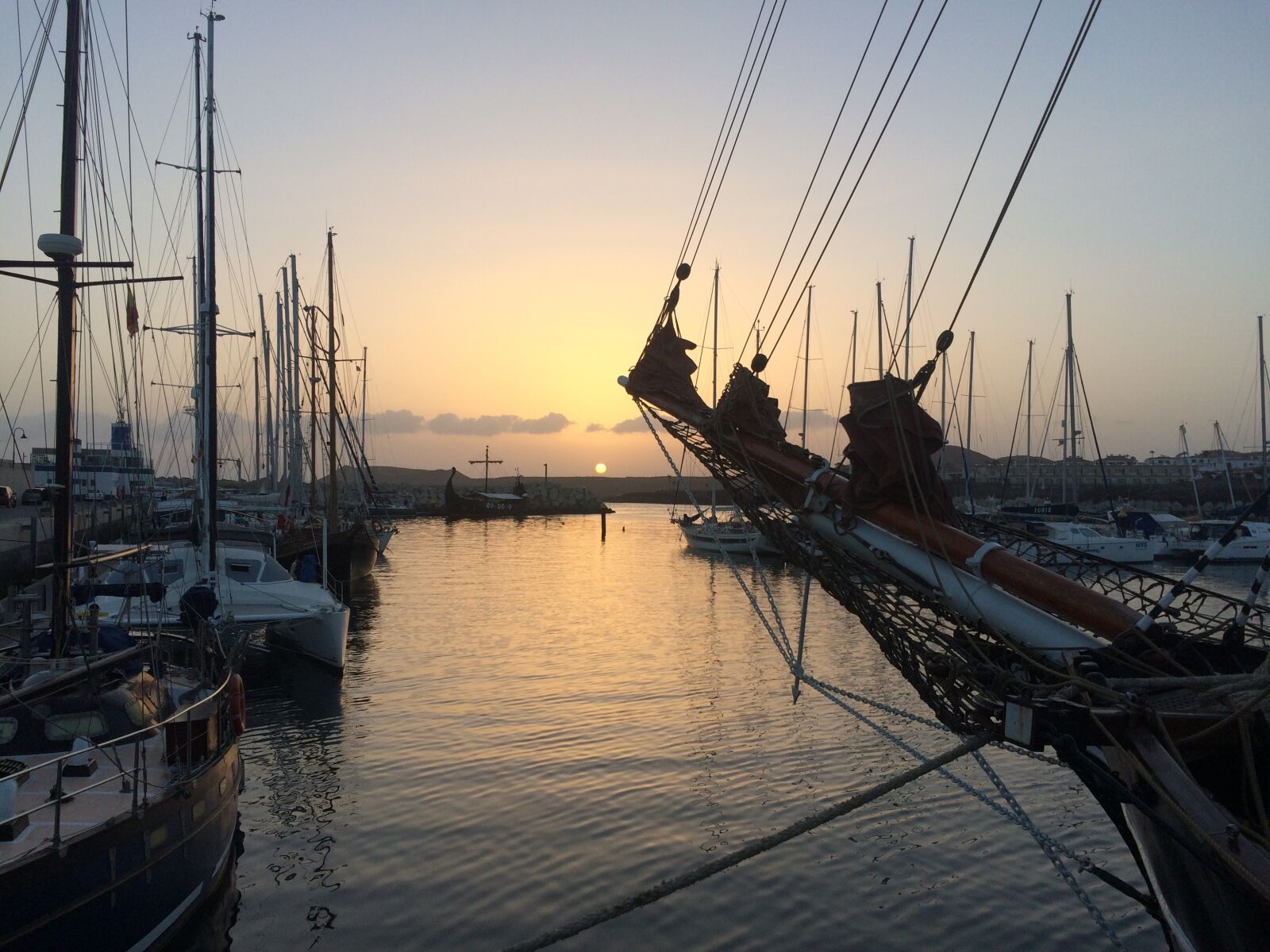 iPhone 5s back camera 4.15mm f/2.2 sample photo. Sunset, marina, ship photography