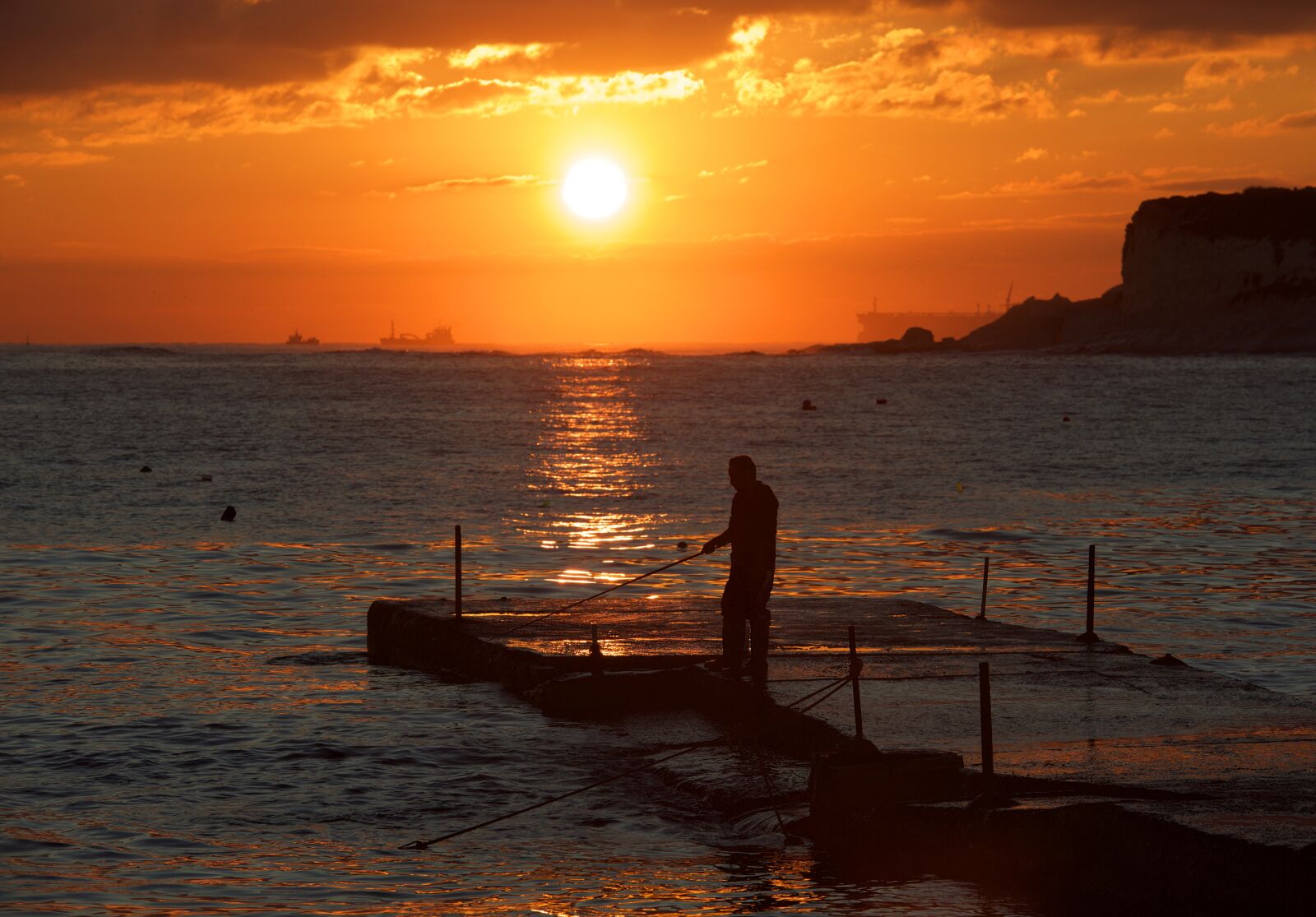 Nikon D810 sample photo. Fisherman, sunrise, sunset photography