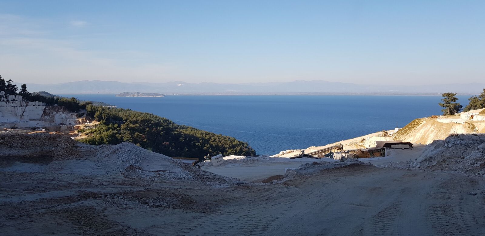 Samsung Galaxy S8 sample photo. Thassos, sea, marble photography