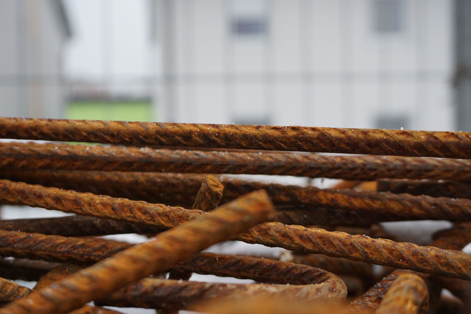 Sony a6000 sample photo. Iron rods, site, material photography