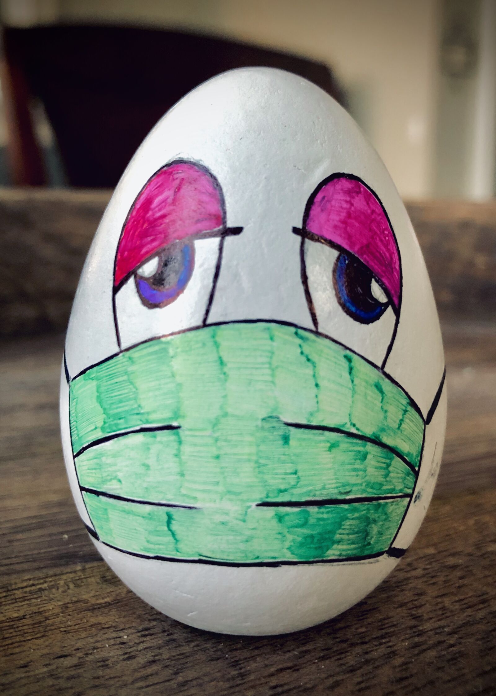 iPhone X back dual camera 4mm f/1.8 sample photo. Egg, quarantine, easter photography