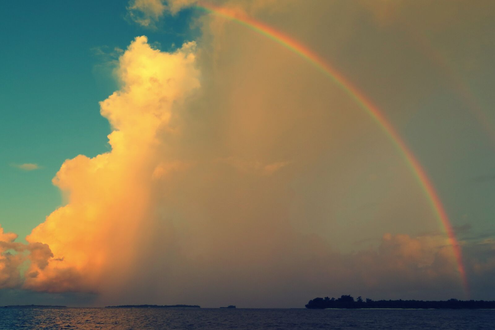 Canon PowerShot G16 sample photo. Maldives, sunset, rainbow photography