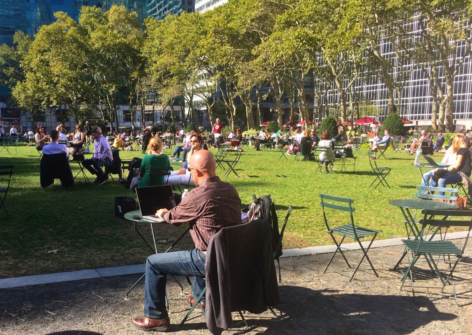 Apple iPhone 6 sample photo. Businessman, new york, park photography