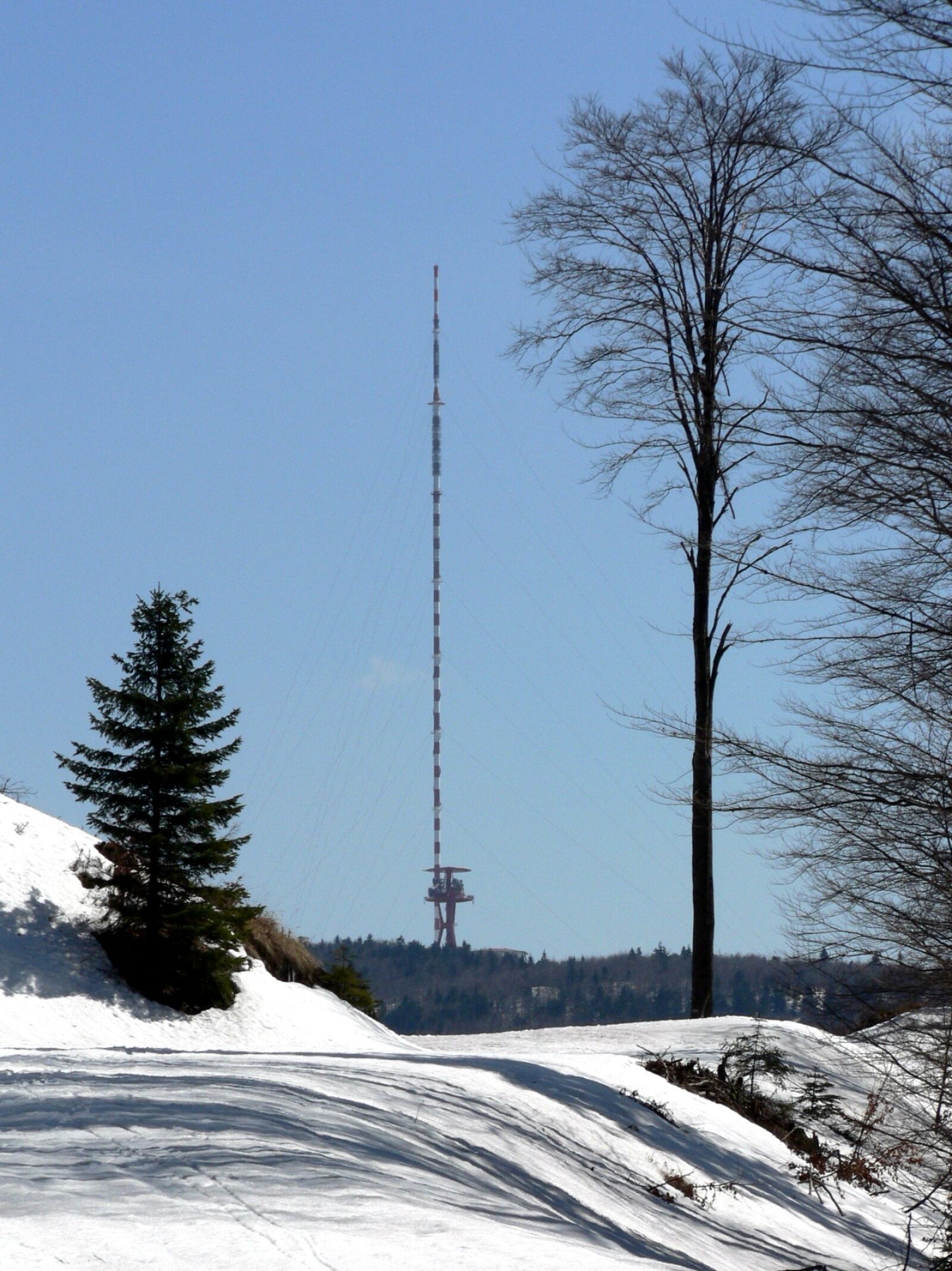 Panasonic DMC-FZ5 sample photo. Tv transmitter, winter, snow photography