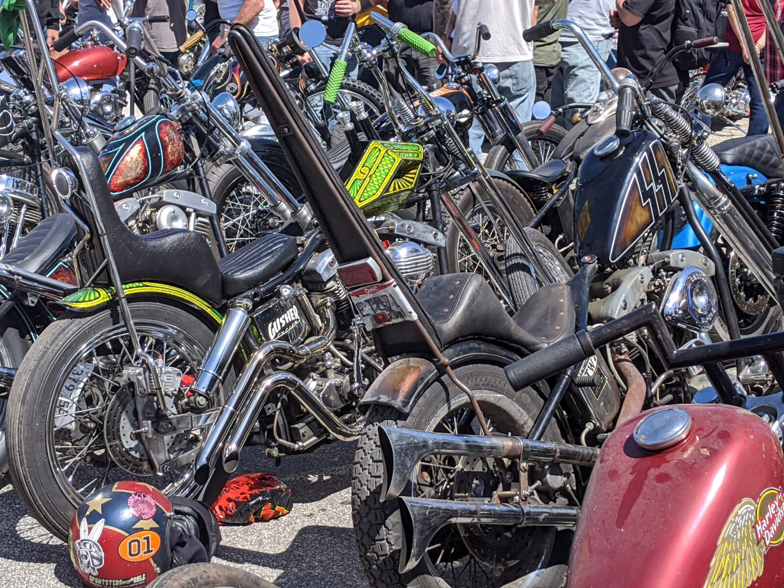 Google Pixel 3a sample photo. Harley, old school, motorcycle photography
