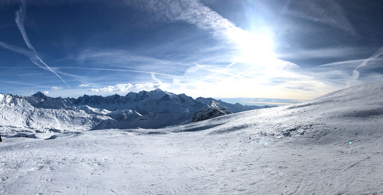 iPhone X back camera 4mm f/1.8 sample photo. Snow, mountains, landscape photography