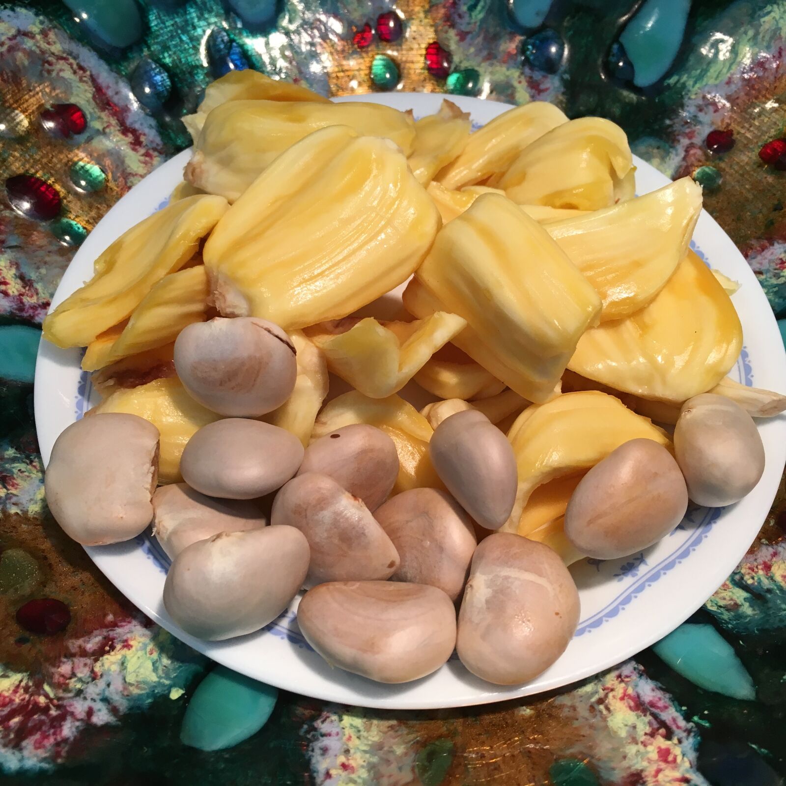 Apple iPhone 6s sample photo. Jackfruit seeds, tropical fruit photography