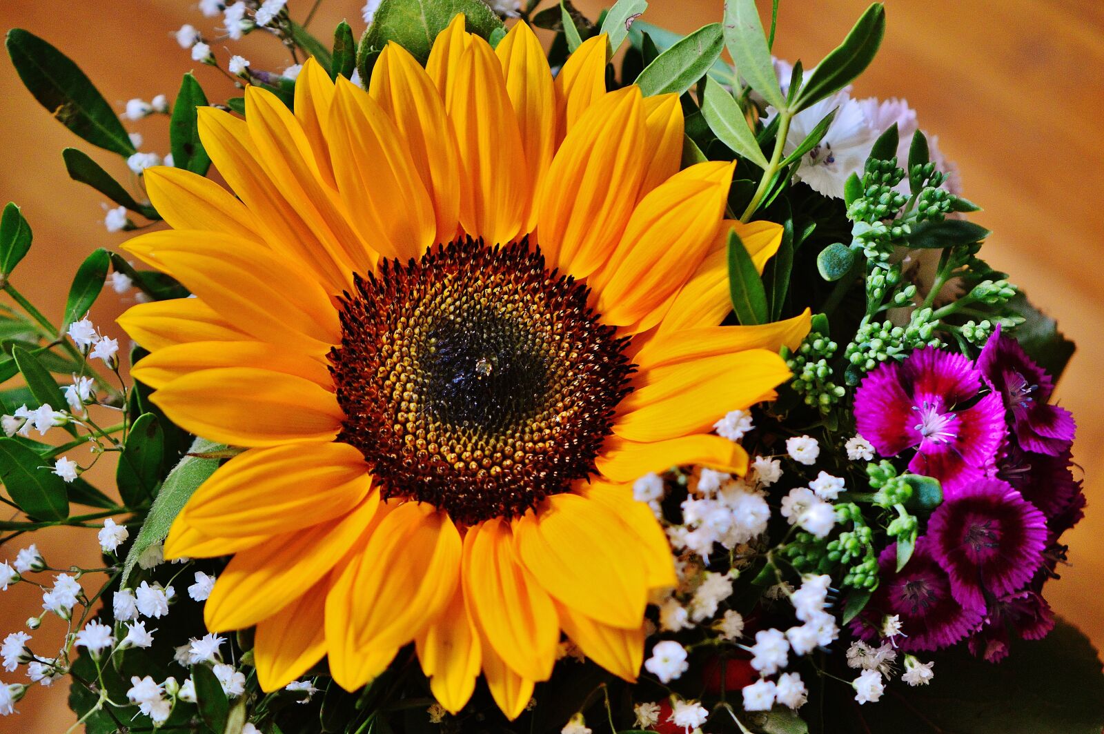 Nikon D3200 sample photo. Bouquet, sunflower, summer photography