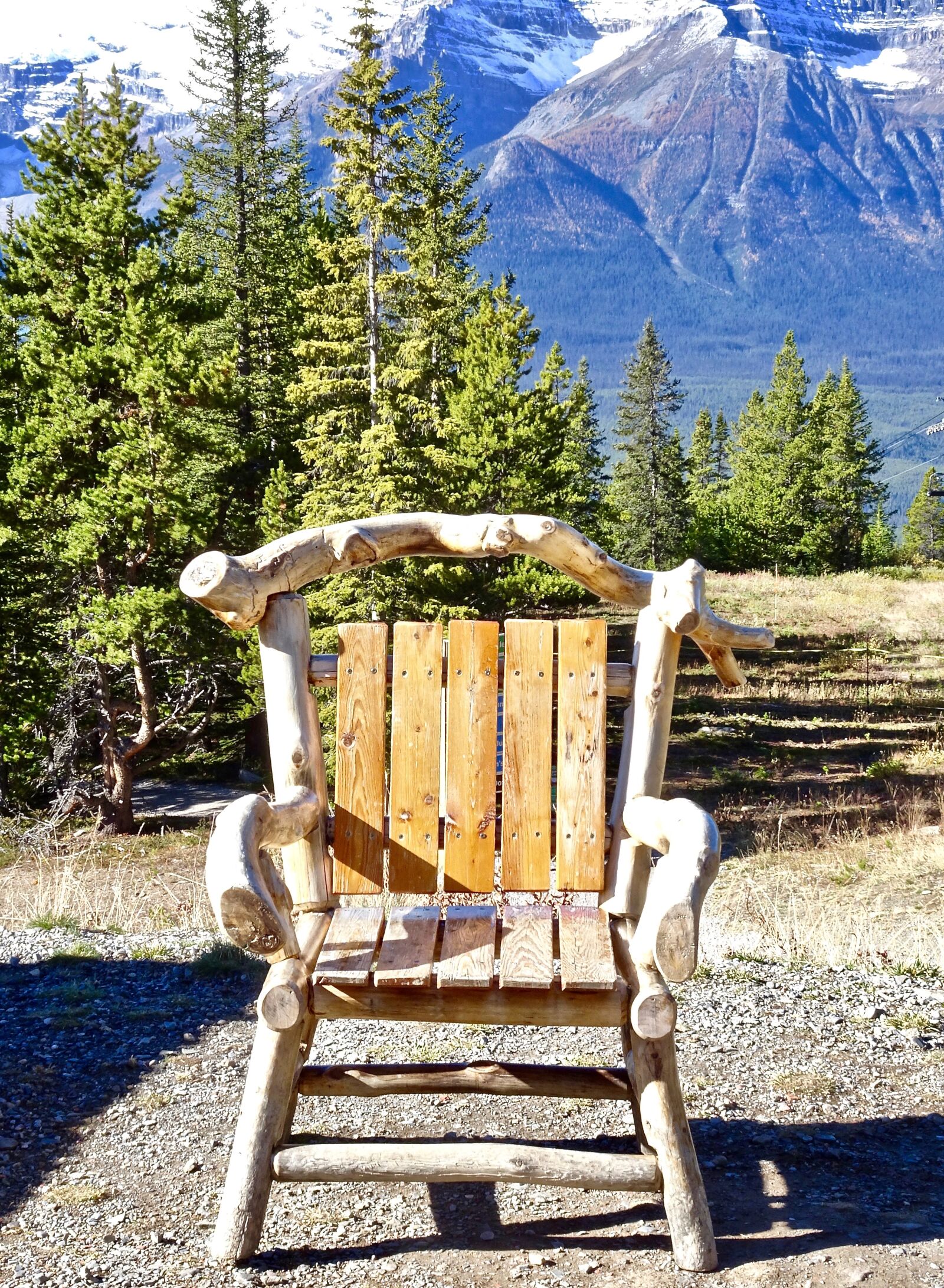 Sony Cyber-shot DSC-HX90V sample photo. Chair, rustic, mountains photography