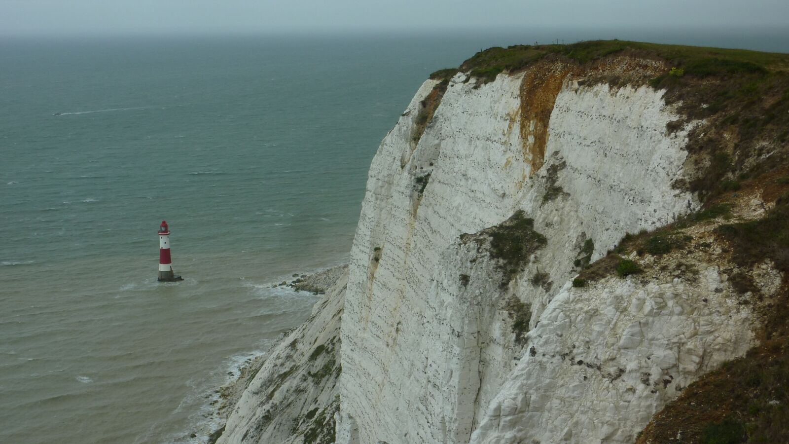 Panasonic DMC-TZ7 sample photo. Lighthouse, chalk cliffs, england photography