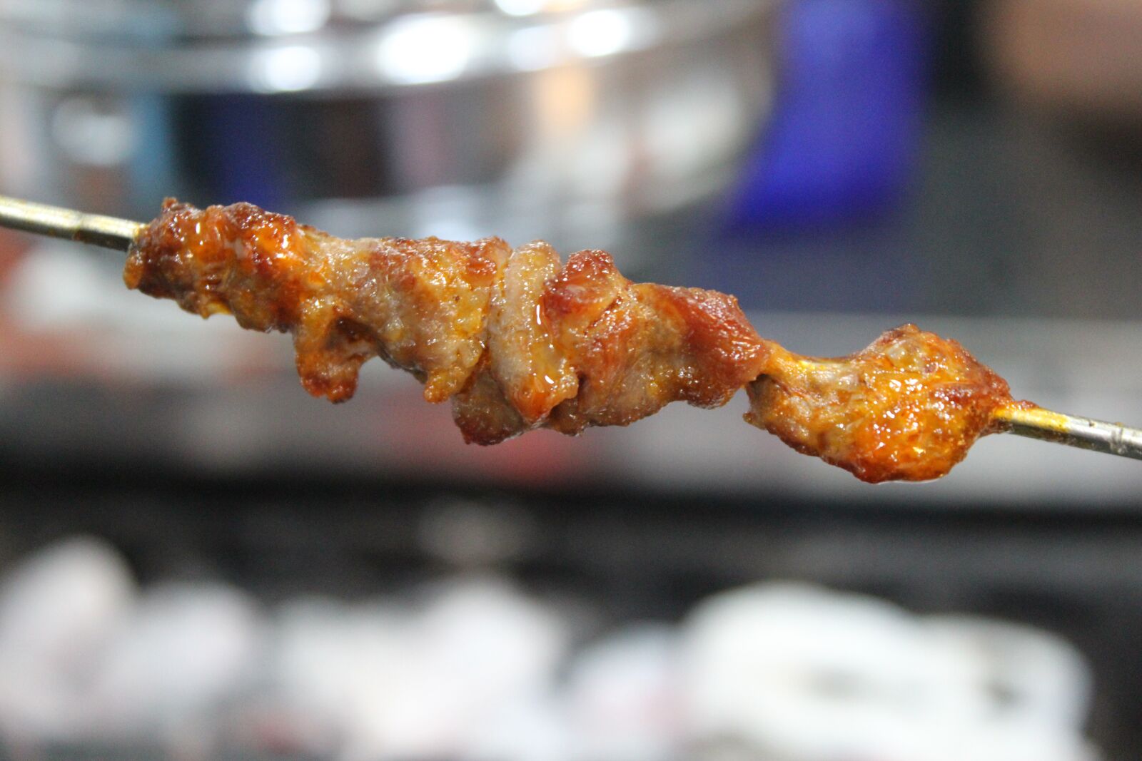 Canon EOS 600D (Rebel EOS T3i / EOS Kiss X5) + Canon EF-S 18-55mm F3.5-5.6 IS sample photo. Lamb, lamb skewers, spit photography