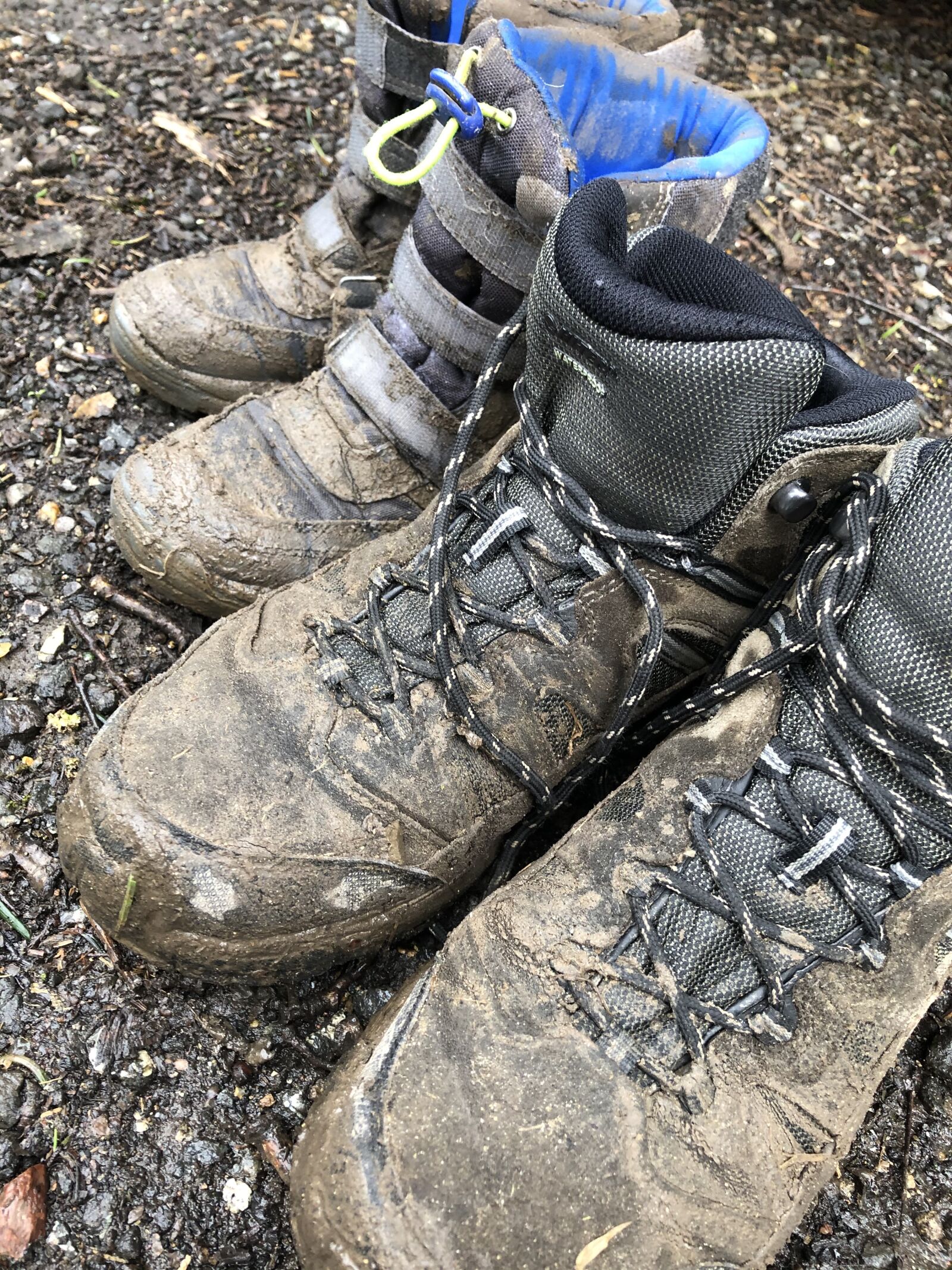 iPhone X back dual camera 4mm f/1.8 sample photo. Mucky, walking, boots photography