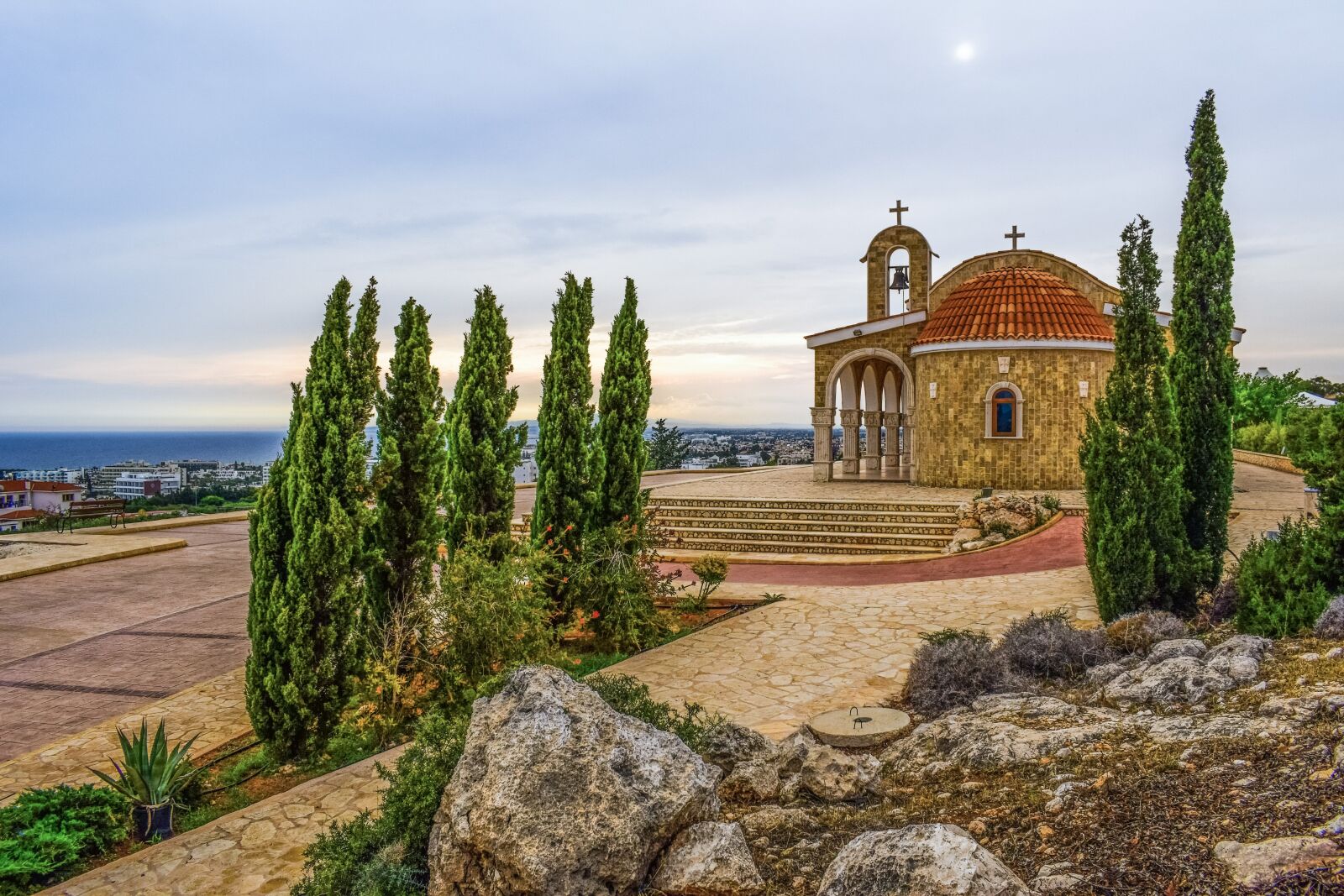 Nikon D3300 sample photo. Church, landscape, cypress photography