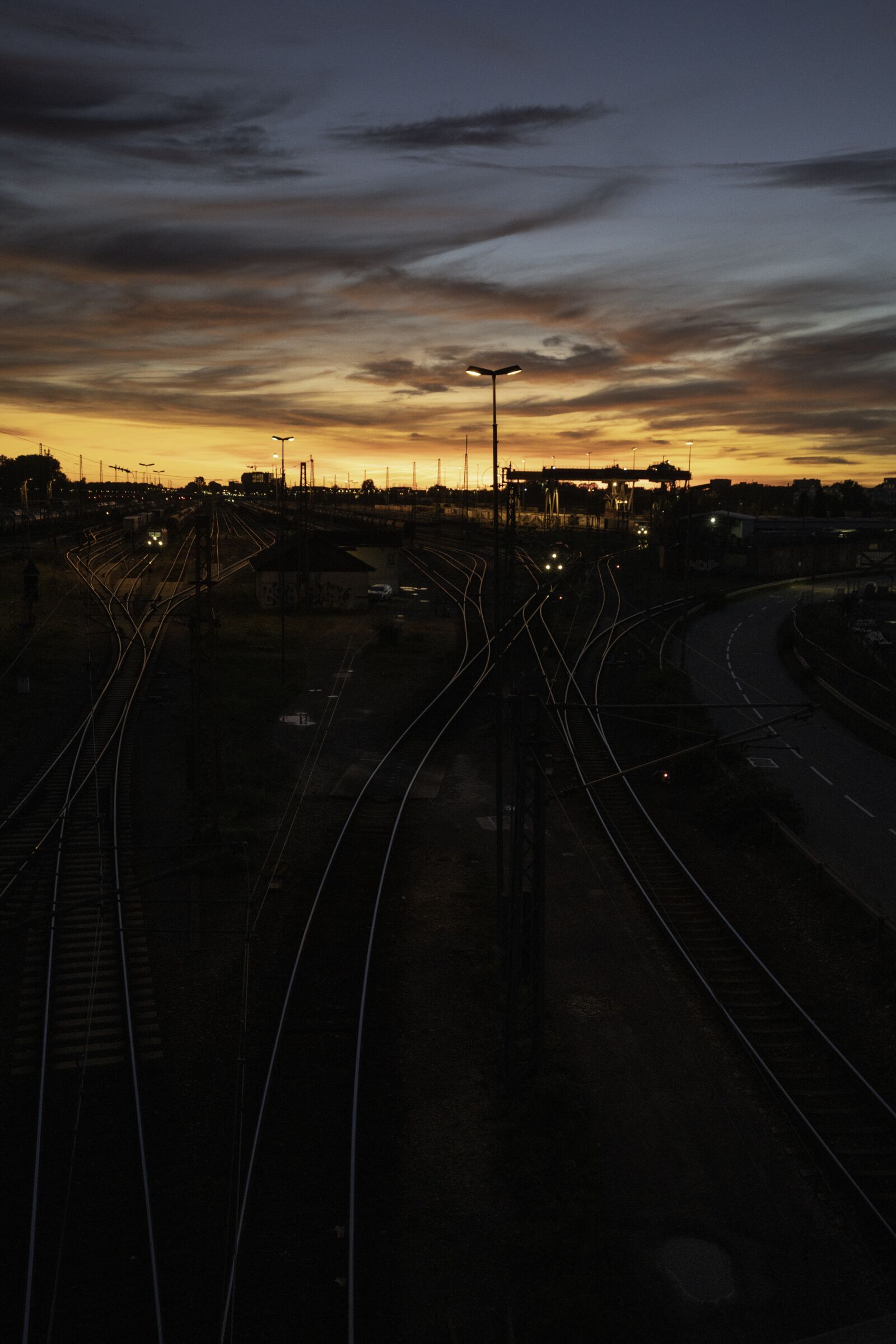 Sony a7R II sample photo. Railway station, industry, night photography