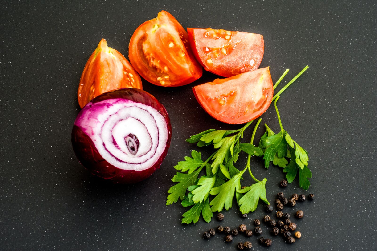 Nikon D7200 sample photo. Tomatoes, cucumbers, parsley photography
