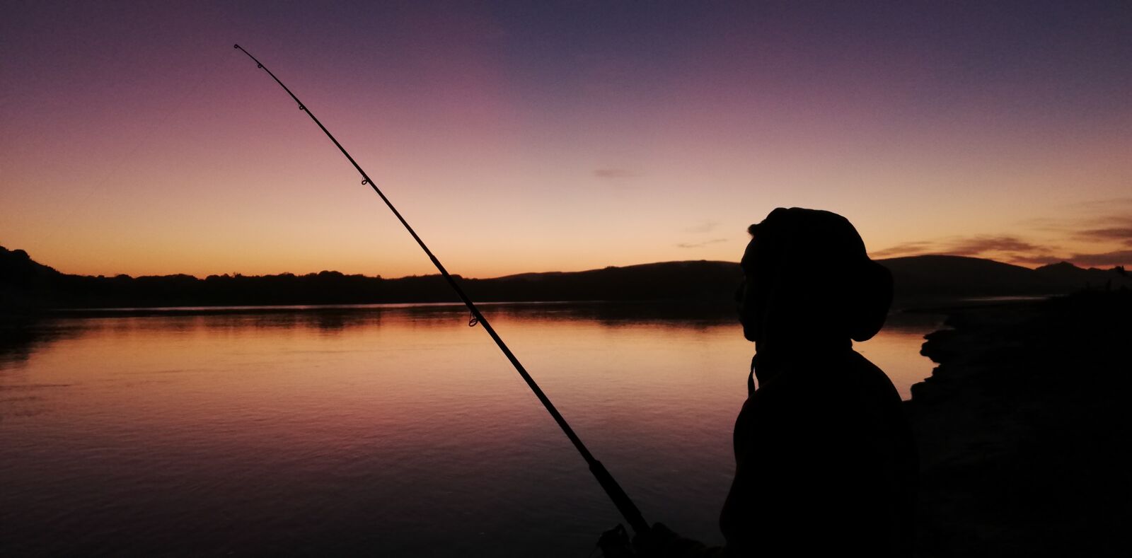 HUAWEI P20 lite sample photo. Fishing, rod, silhouette photography