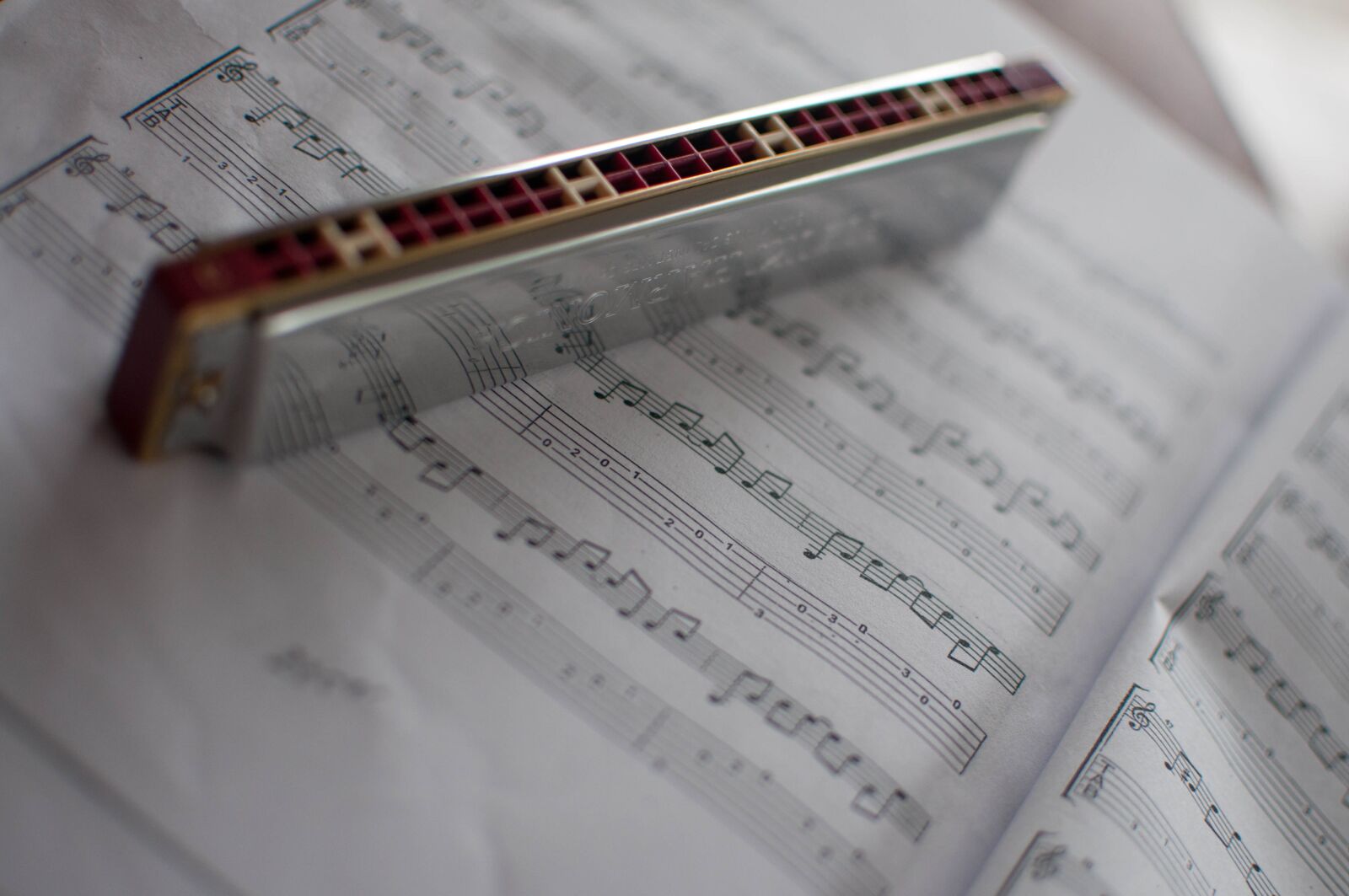 Nikon D300S sample photo. Harmonica, music, notes photography