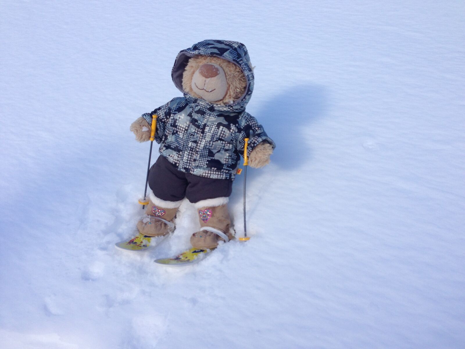 Apple iPhone 5 sample photo. Teddy, ski, snow photography