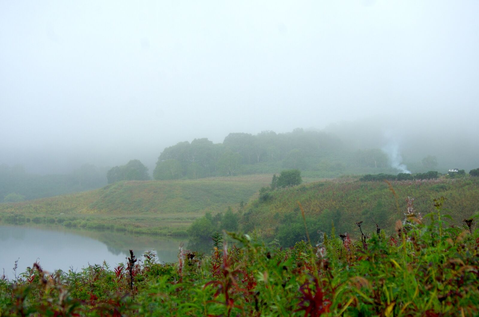 Pentax K-5 sample photo. Morning, lake, fog photography