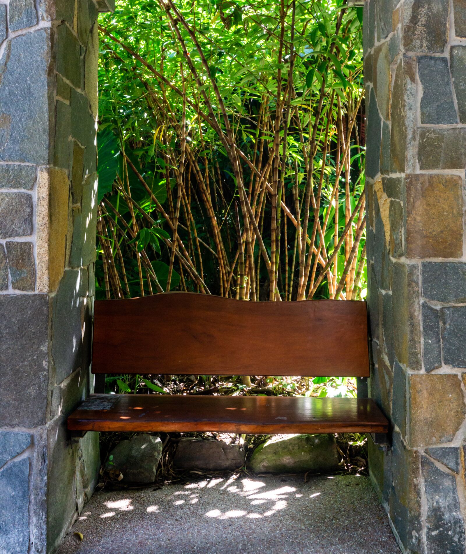 Sony a6000 sample photo. Chair, bamboo, arch photography