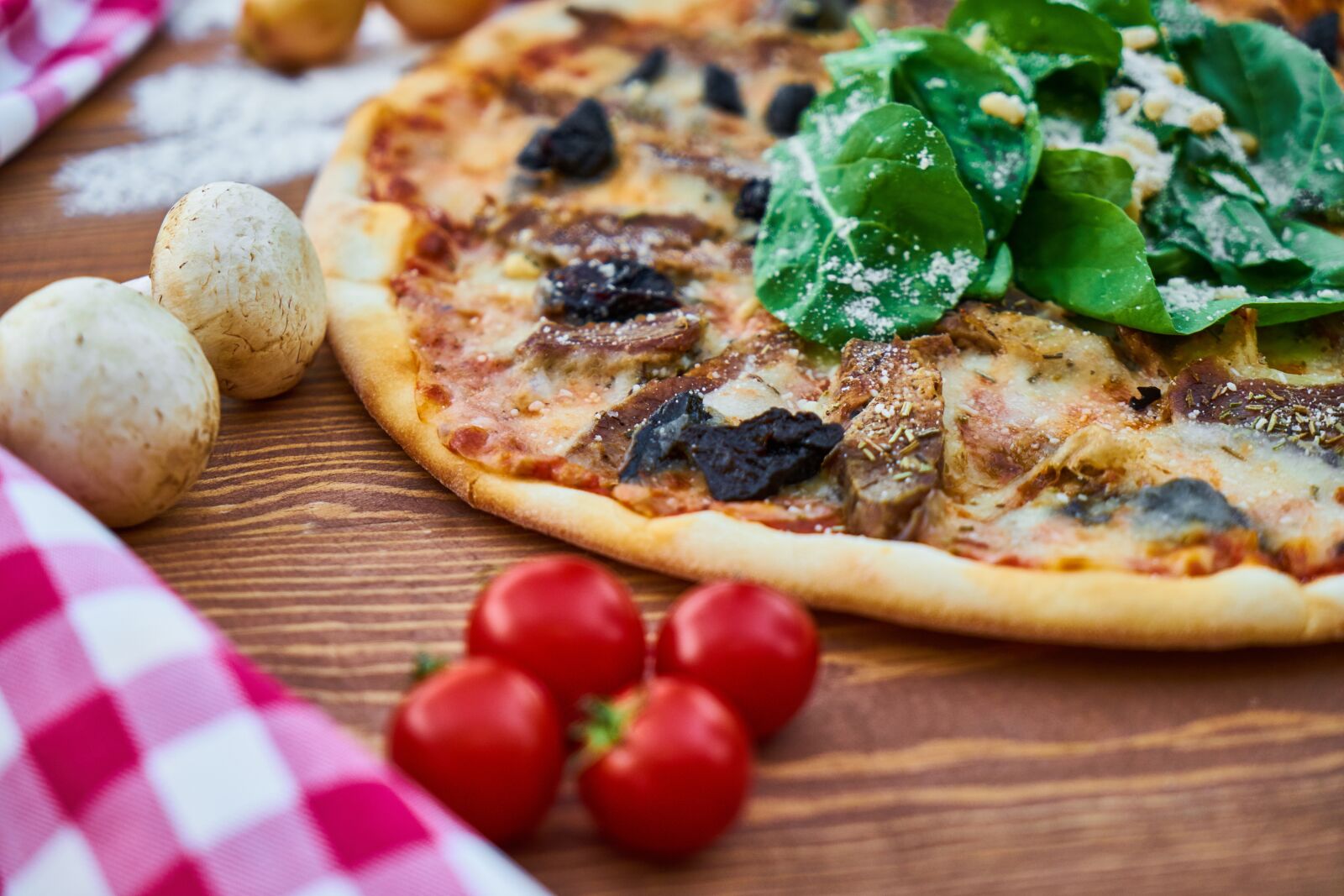 Sony a7R II sample photo. Pizza, meat, dough photography