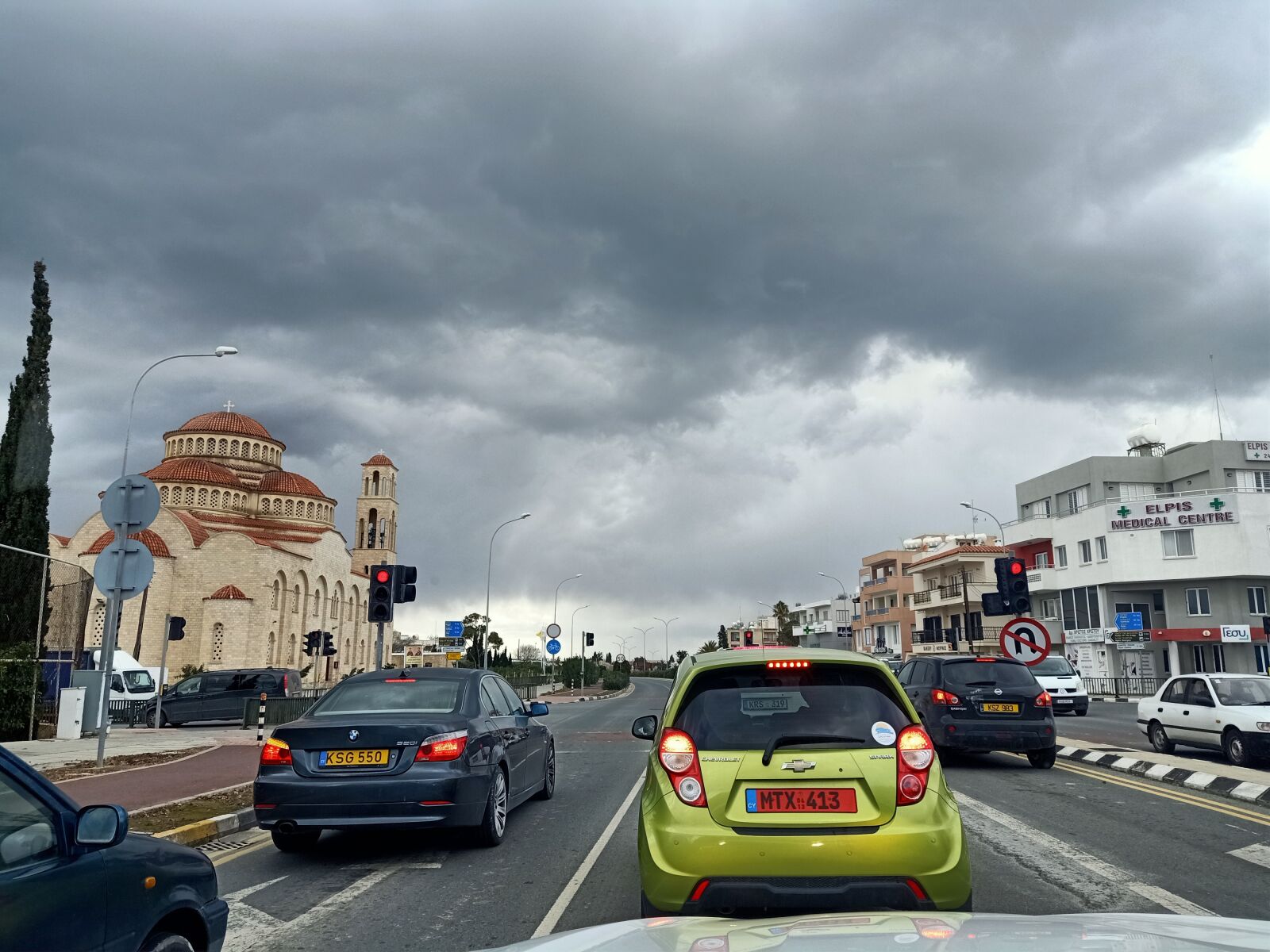 OPPO F11 sample photo. Paphos street, cyprus, cars photography