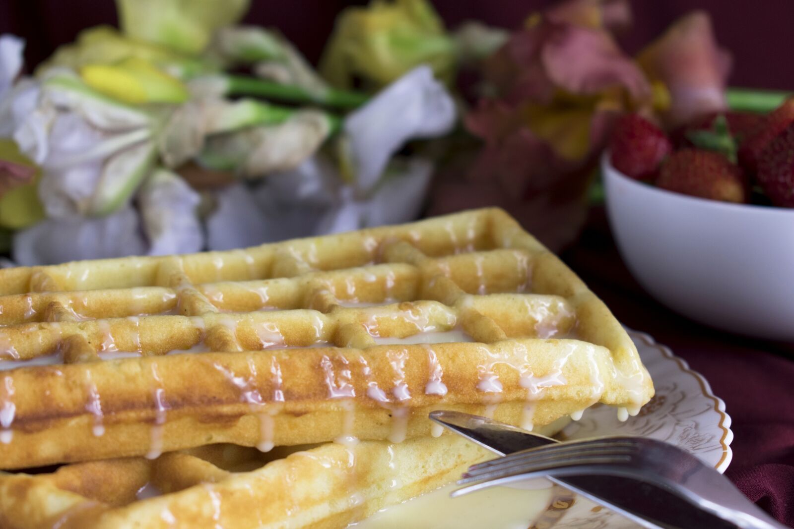 Nikon D3400 sample photo. Wafer, viennese waffles, dessert photography