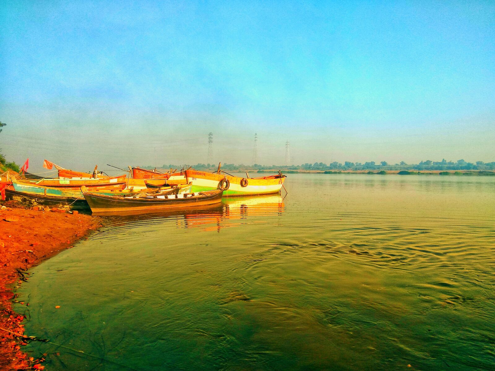 Xiaomi Redmi Note3 sample photo. Narmada, river, boat photography