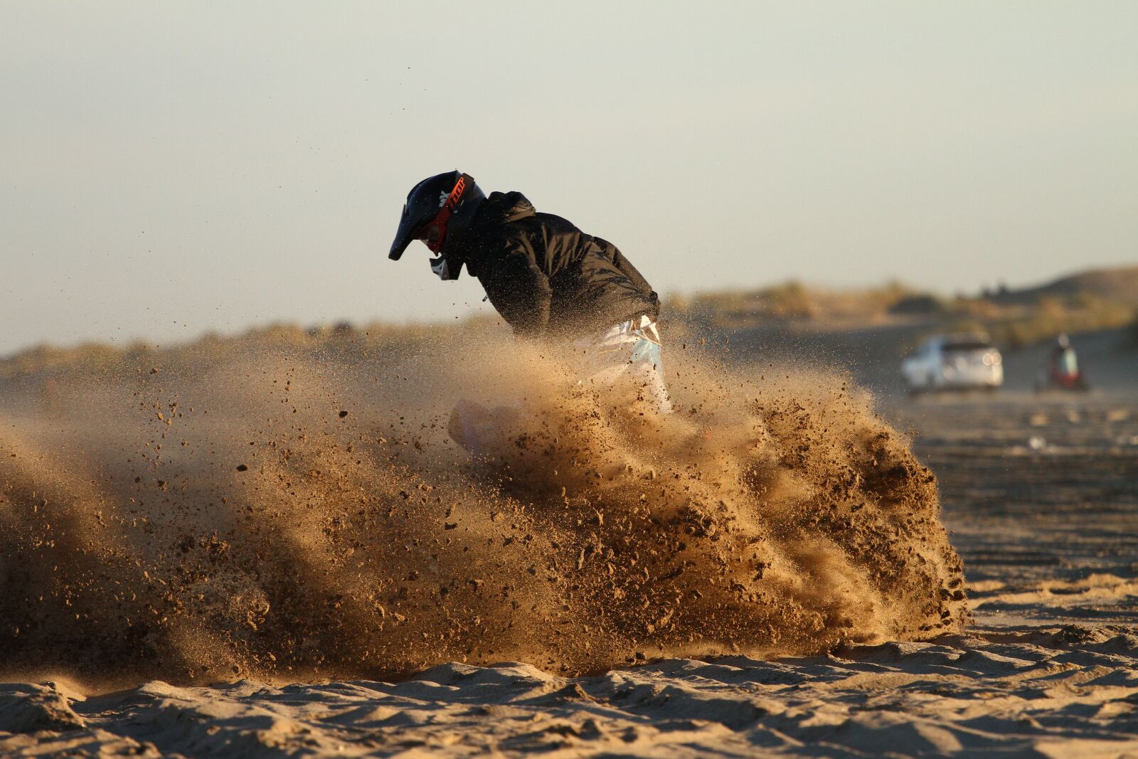 Canon EOS 7D + Canon EF 70-200mm F4L USM sample photo. Sand, motorcyclist, motorcycle photography