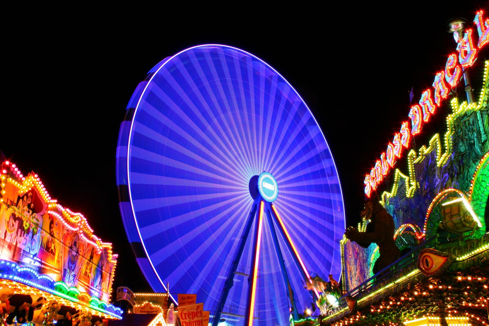 Canon EOS 400D (EOS Digital Rebel XTi / EOS Kiss Digital X) sample photo. Ferris wheel, night, folk photography