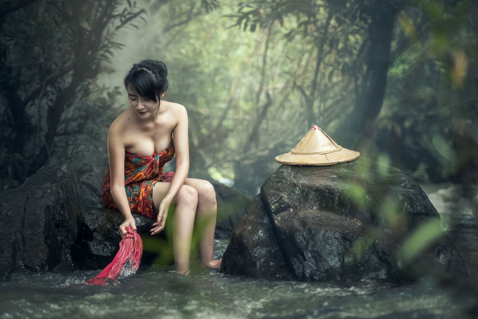 Nikon D810 sample photo. Asia, woman, bath photography