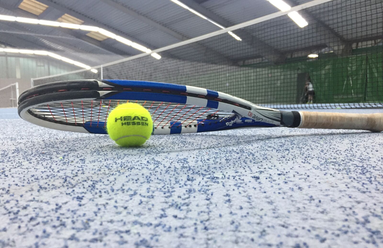 Apple iPhone 6 sample photo. Tennis, hall, tennis racket photography