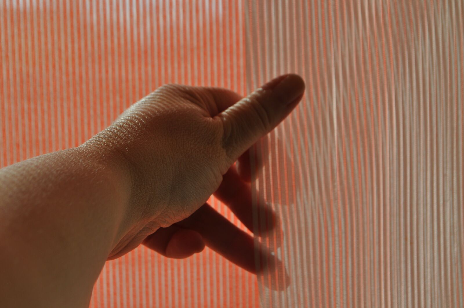 Nikon D5000 sample photo. Hand, light, stripes photography