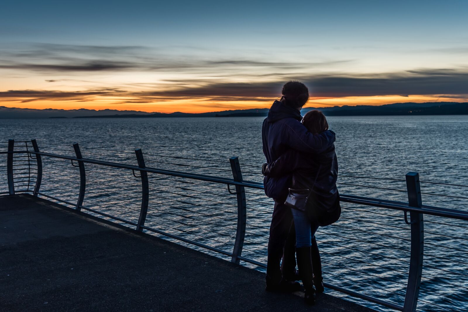 Nikon D750 sample photo. Couple, sunset, ocean photography
