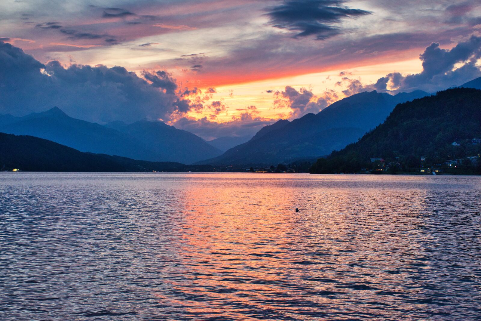 Nikon D5600 sample photo. Mountains, lake, sunset photography