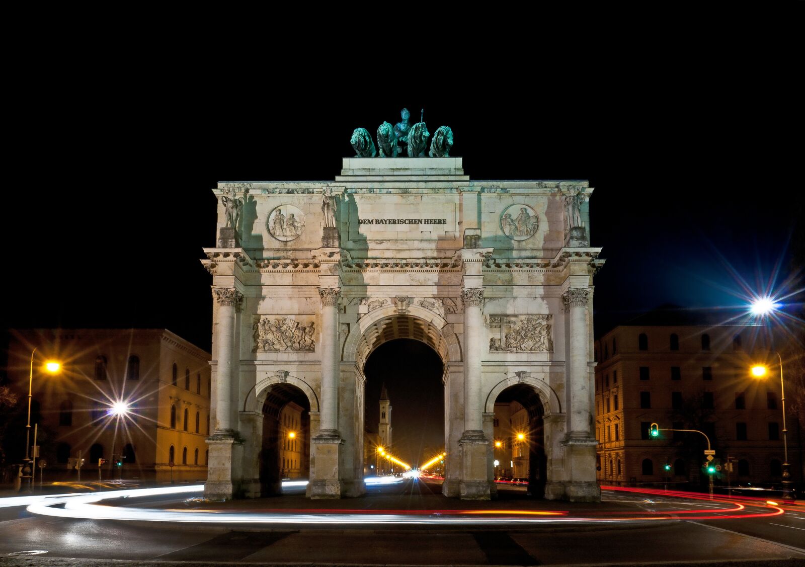 Nikon D300 sample photo. Munich, siegestor, night photograph photography