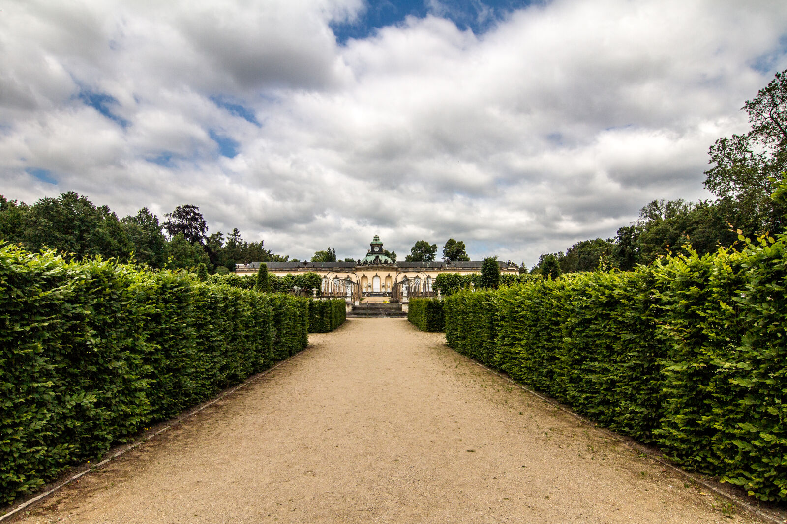 Canon EOS 7D + Tokina AT-X Pro 12-24mm F4 (IF) DX sample photo. Clouds, garden, germany, palace photography