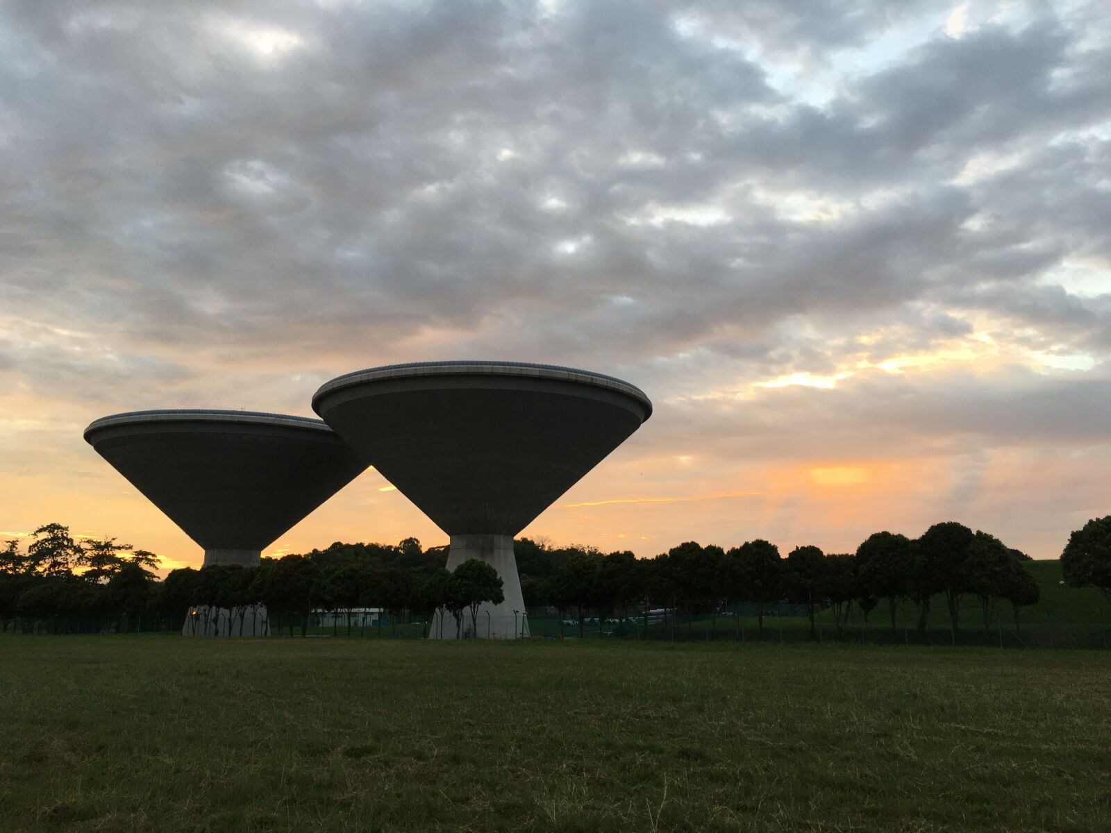 Apple iPhone 6s Plus sample photo. Architecture, funnel, sunset, ufo photography