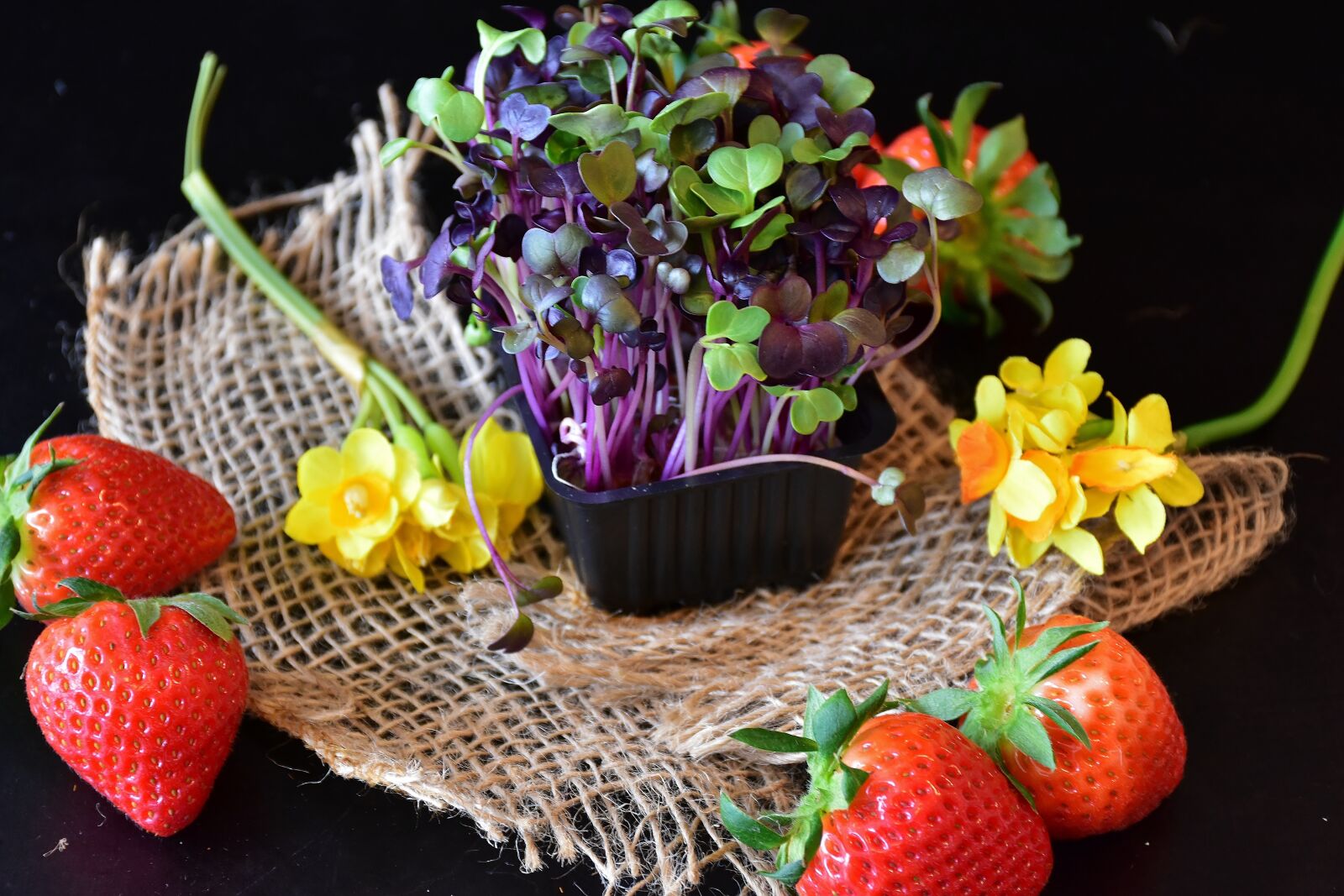 Nikon D7200 sample photo. Strawberries, cress, sango radish photography