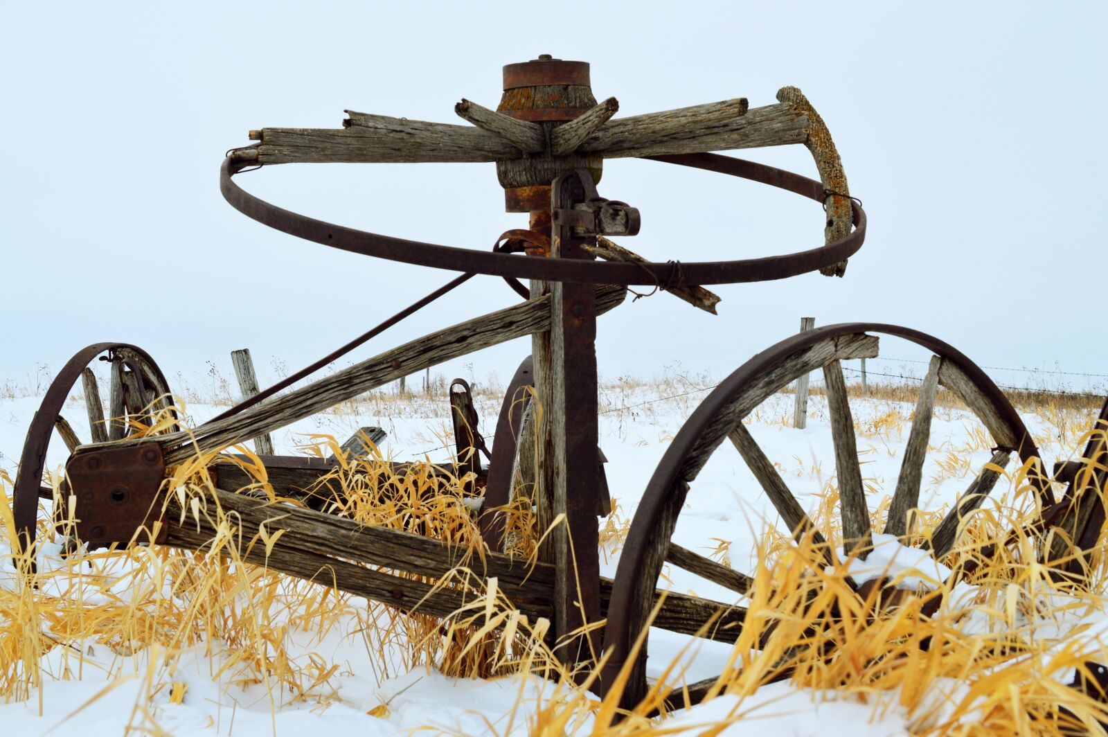 Nikon AF-S DX Micro Nikkor 40mm F2.8 sample photo. Wheel, old, farm equipment photography