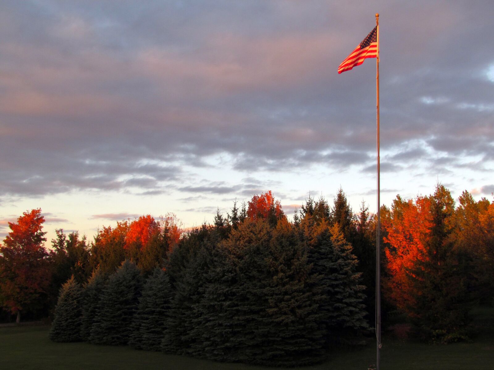 Canon PowerShot SX30 IS sample photo. Flag, american flag, sunset photography