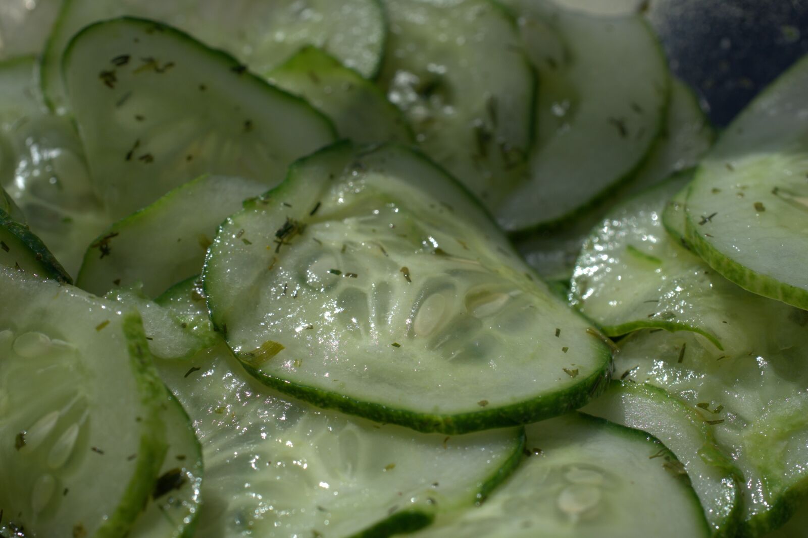 Sony a7 II + Sony FE 50mm F2.8 Macro sample photo. Cucumber, salad, fresh photography